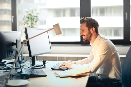 Man working on computer