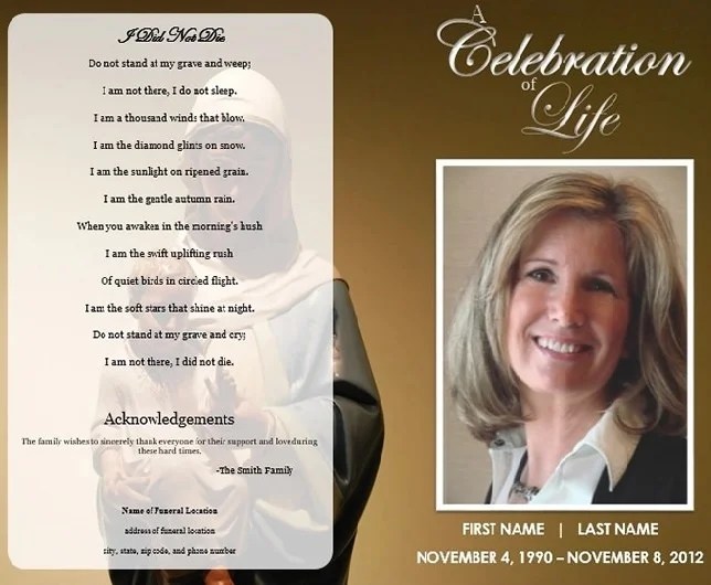 Blank Funeral Program Template Free Word Templates