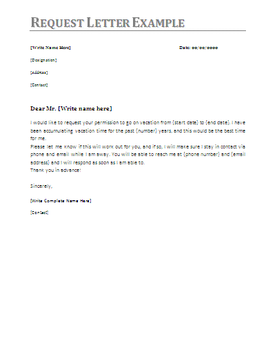 Request Letter Samples 5 Free Printable Ms Word Templates