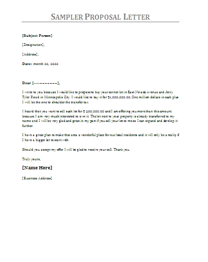 Free Proposal Letter Format Free Word Templates