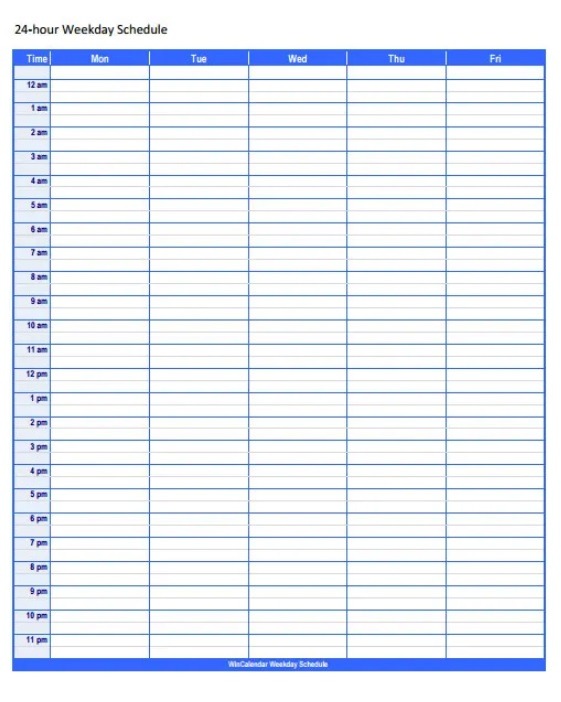 printable work schedule template free word templates