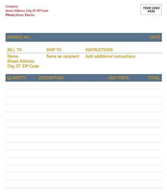 40 free blank invoice templates excel word edit print