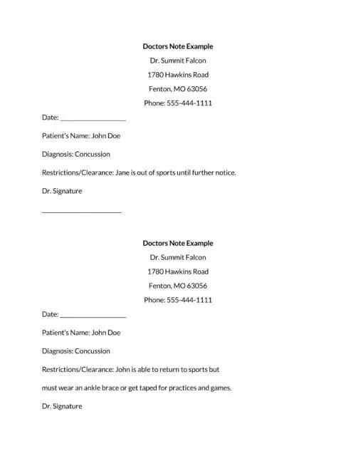 40 free doctors note excuse templates for work school