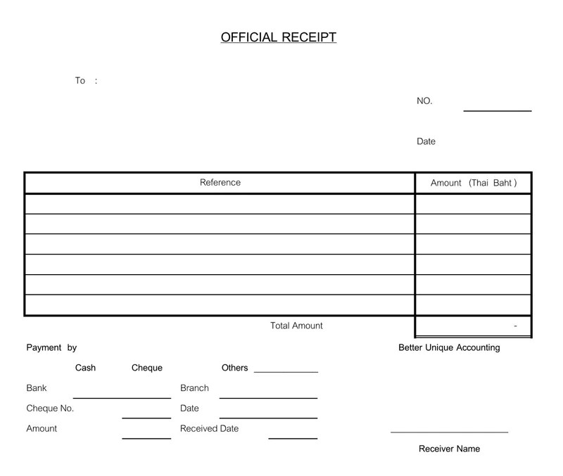 12 free official receipt templates blank printable