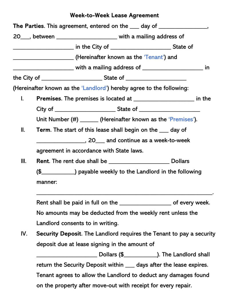 Periodic Tenancy Agreement Template