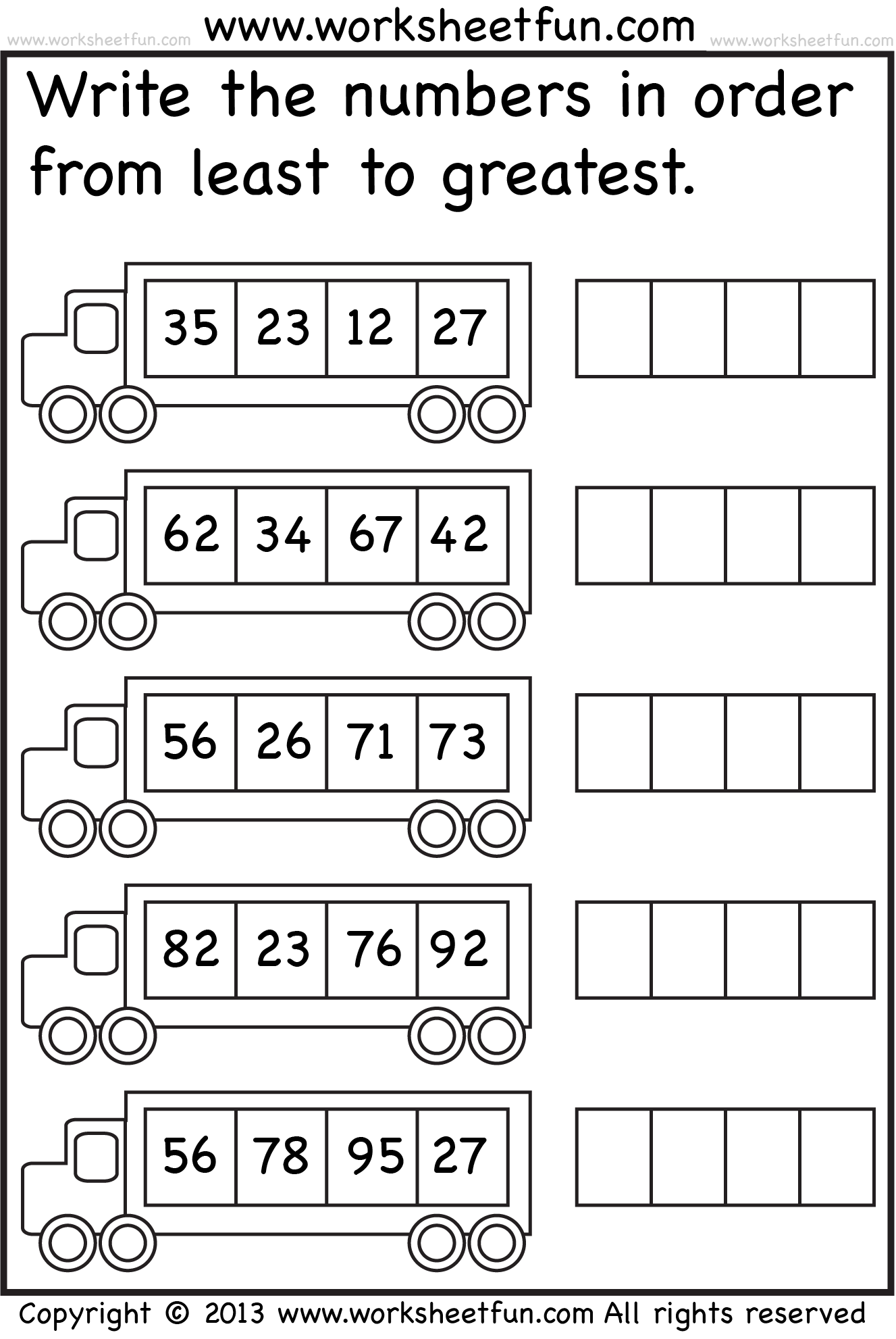 ordering numbers 1 100 three worksheets free printable worksheets