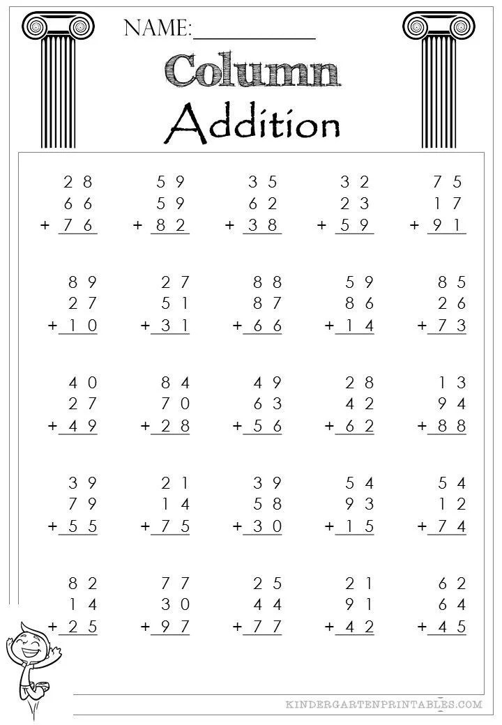 3 addend addition worksheets worksheet hero