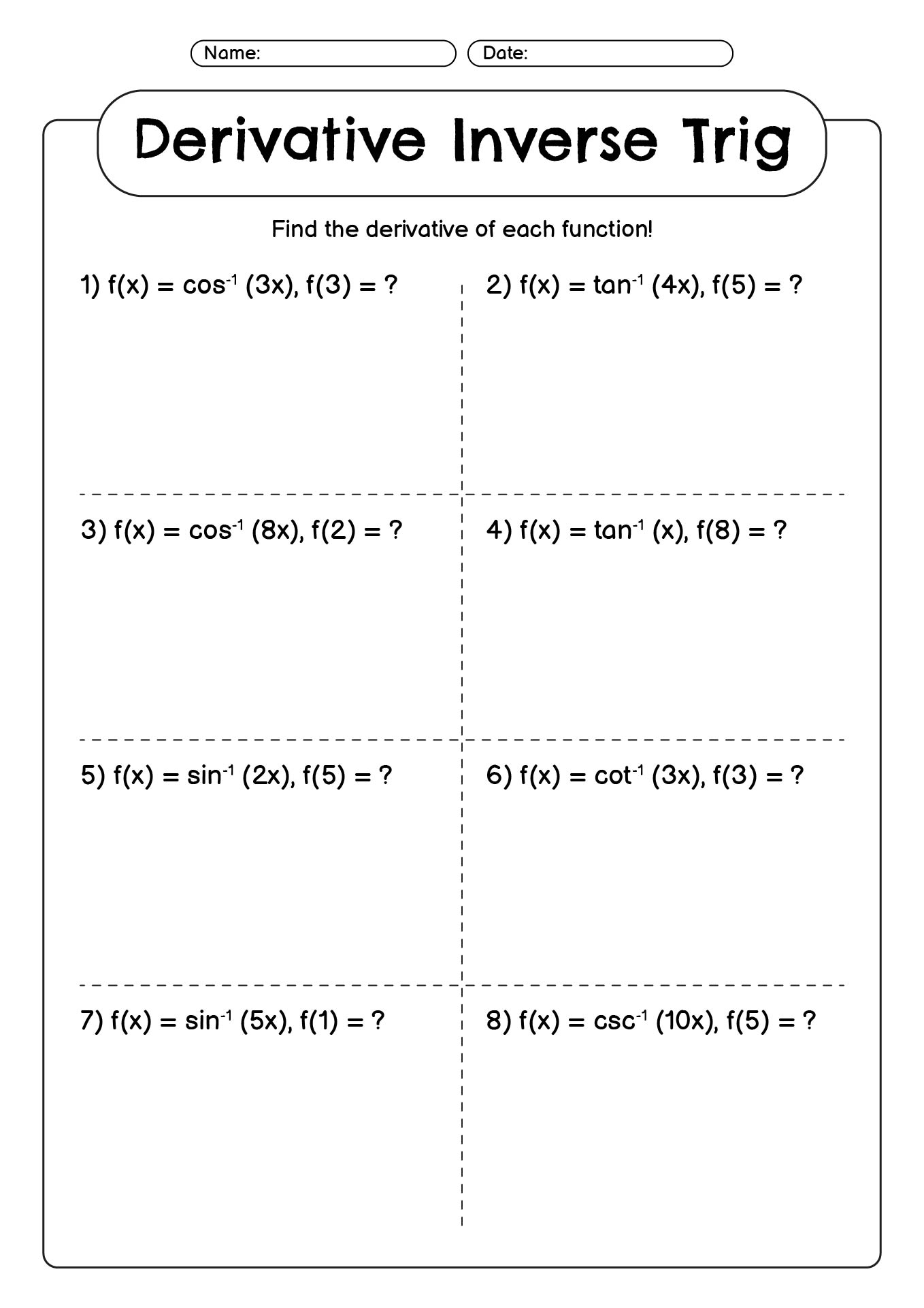 14 trigonometry trig worksheets / worksheeto.com