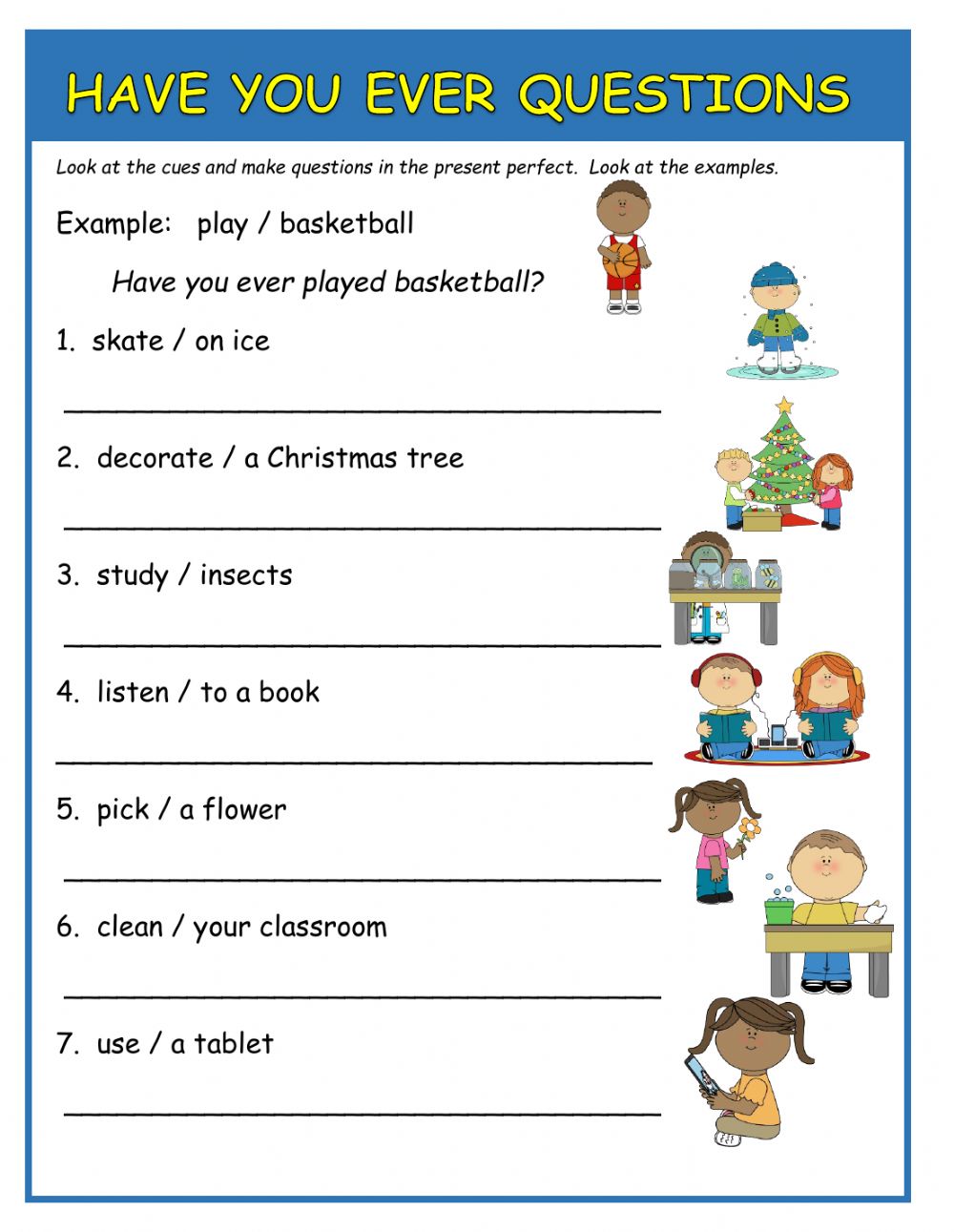 Writing questions worksheets