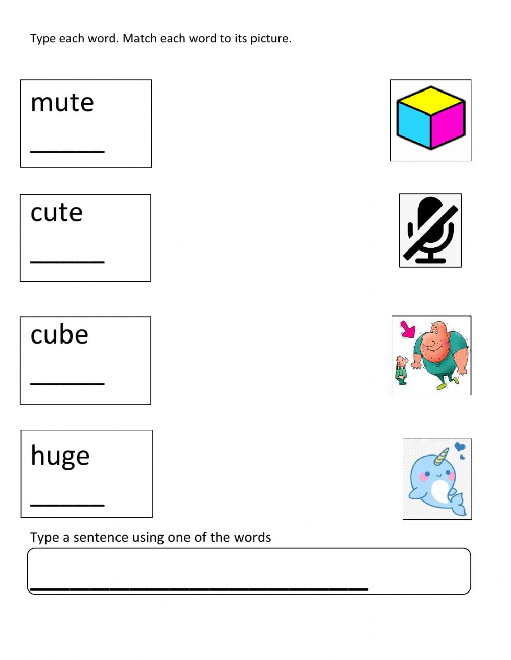 Long vowel u worksheets