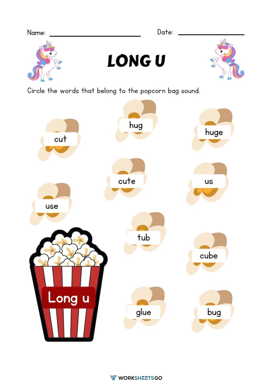 Long u worksheets