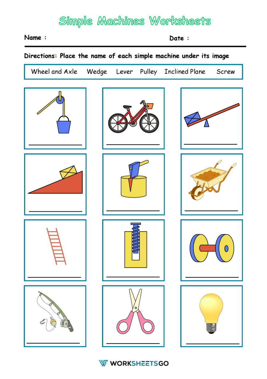 Simple machines worksheets