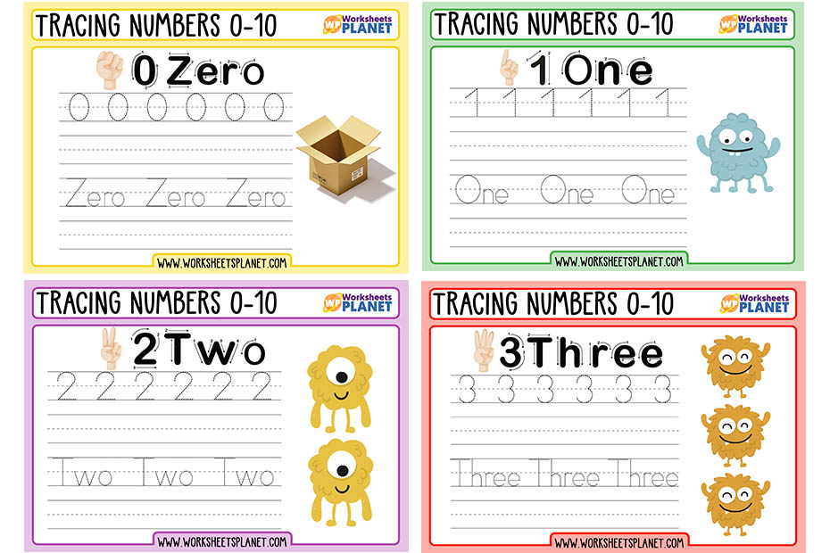 Numbers 1-10 tracing worksheets pdf