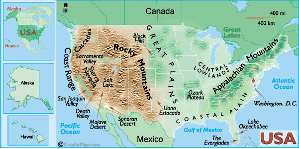 United States Map World Atlas Us Landform Map 2 