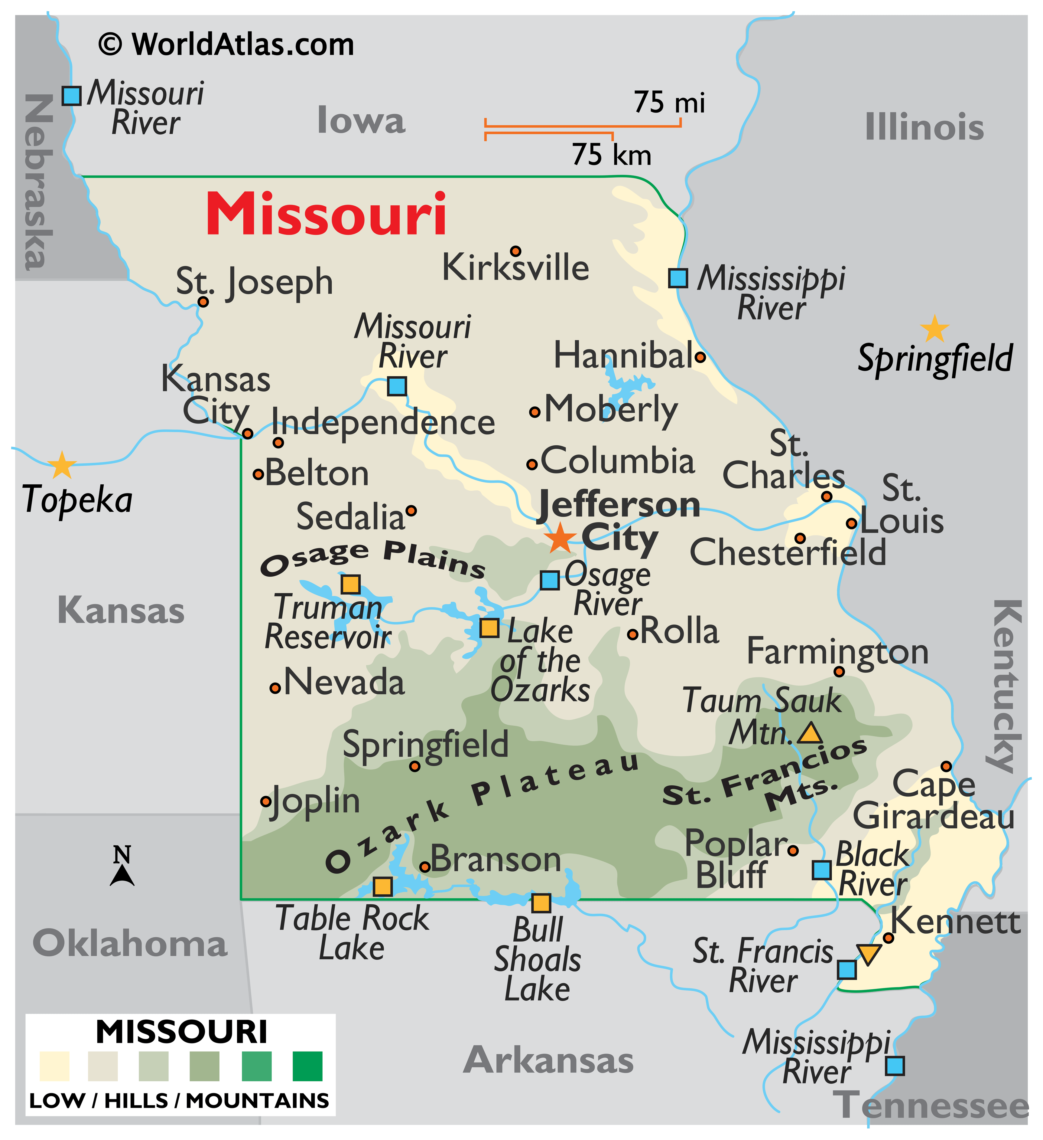 Missouri Maps Facts World Atlas Mo 01 