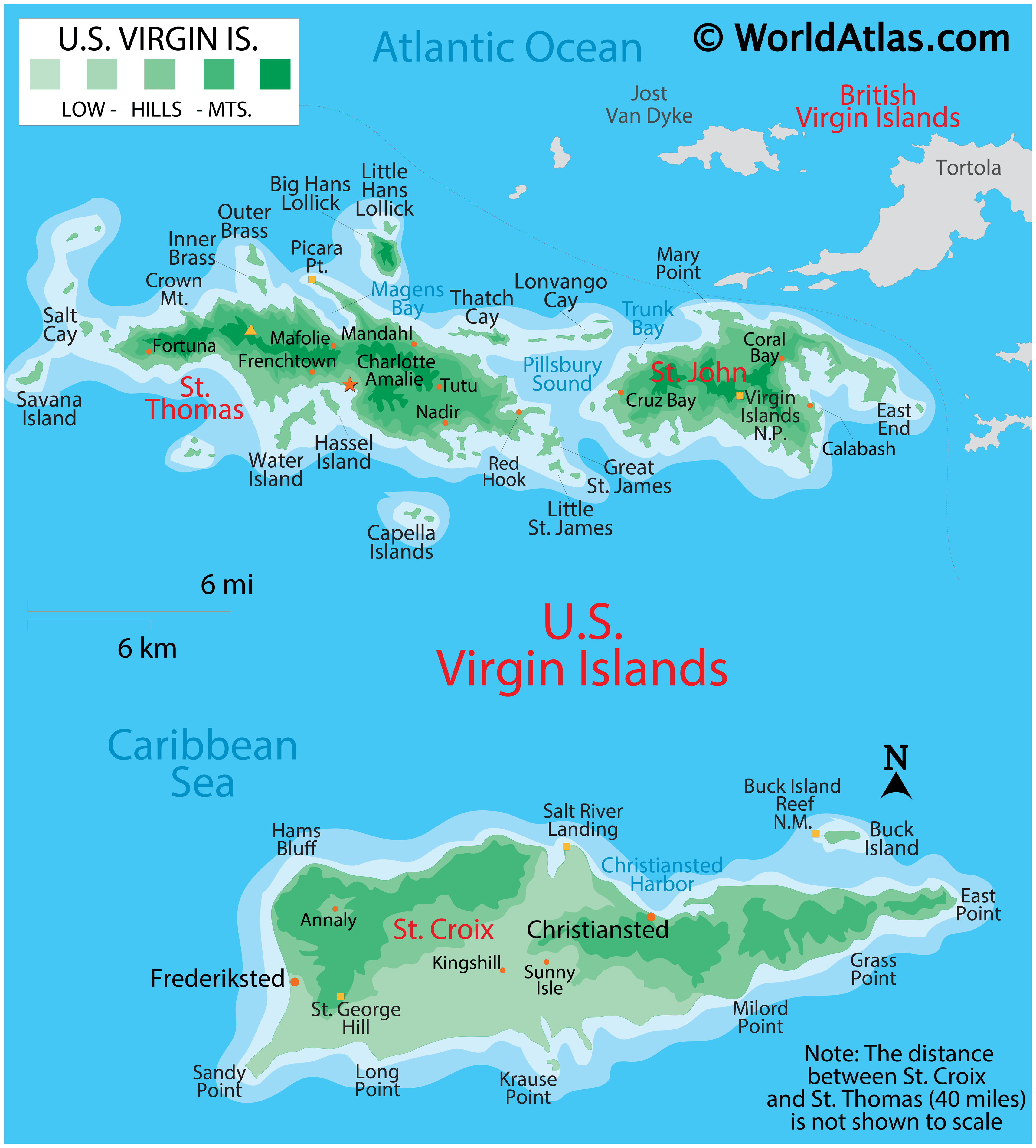 US Virgin Islands Maps Facts World Atlas Vi.