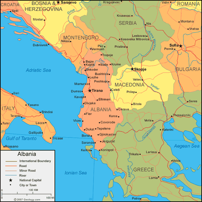 Map Of Albania Map Of Albania 