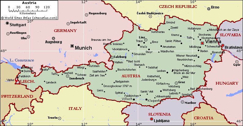 Where Is Austria On The Map Explore Austria Political Map Of Austria 