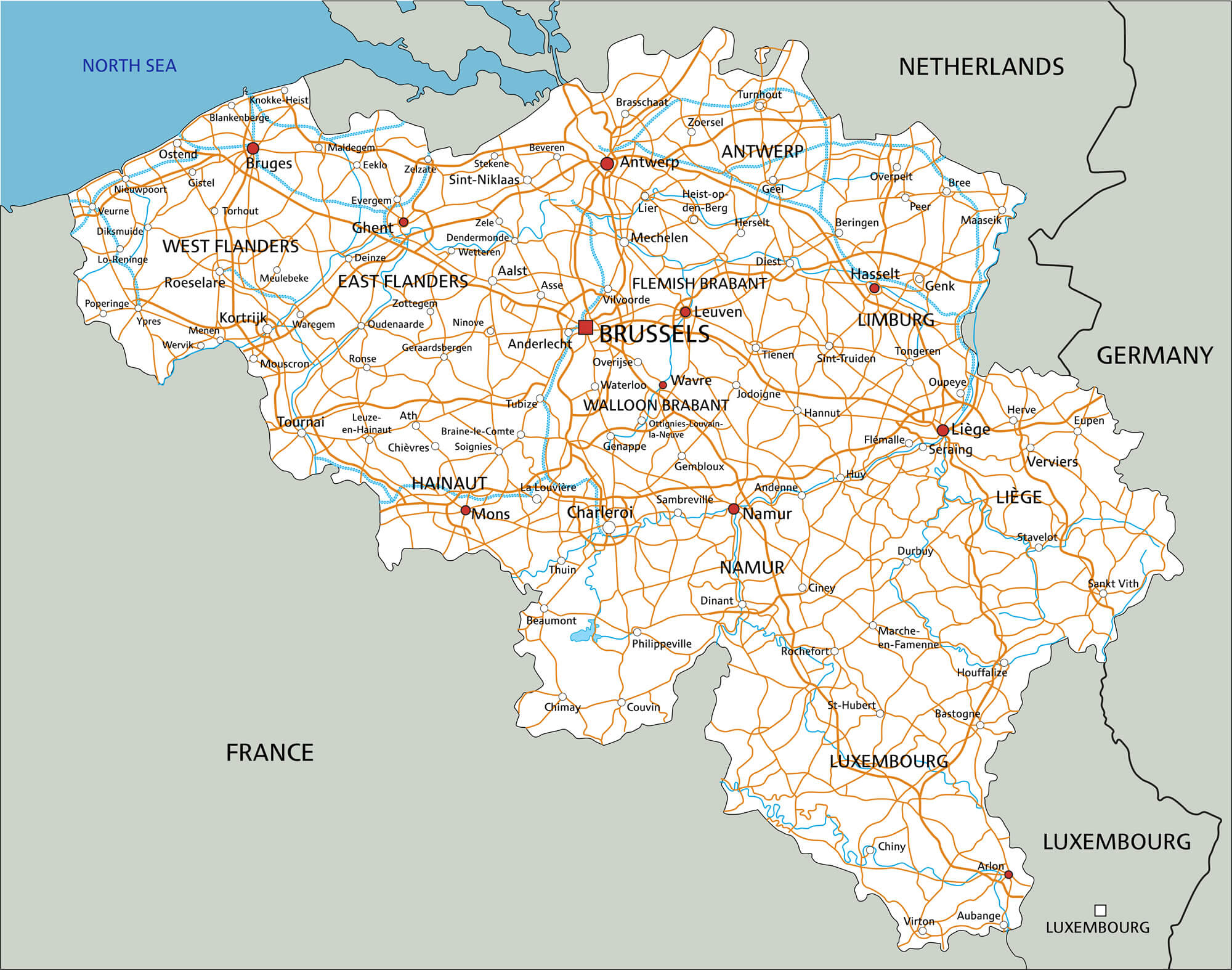 Belgium Map Images Belgium Road Map 
