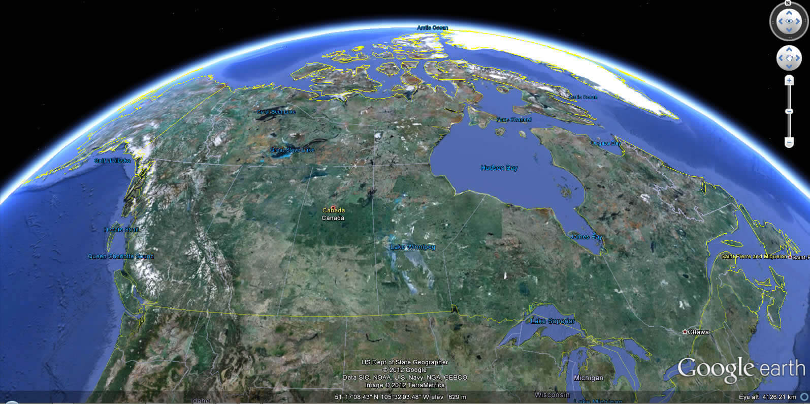 Mapa Pol Tico De Canad En Google Canada Earth Map 