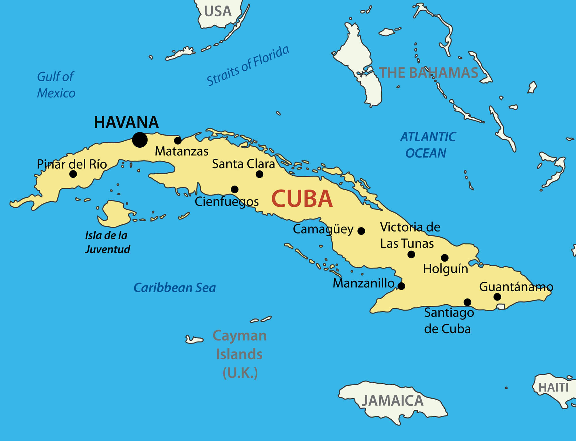 Map cuba