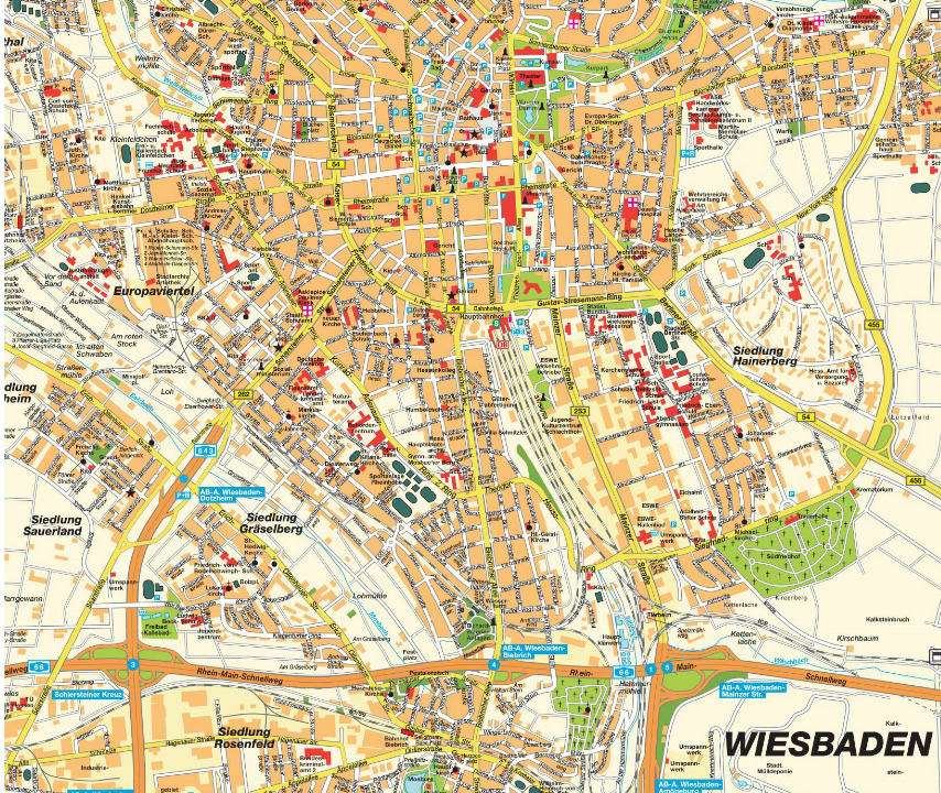 Wiesbaden Map Germany Wiesbaden Map 
