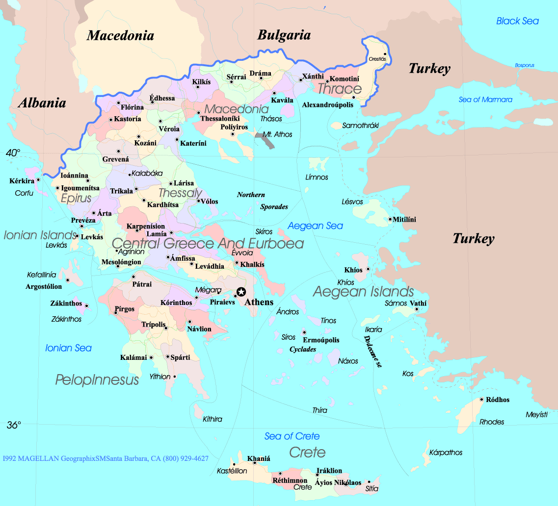 Greece Country Map Map Greece 