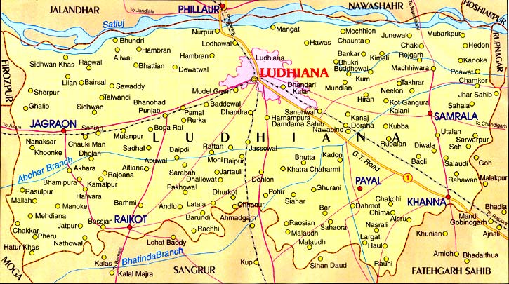 Ludhiana Map India Ludhiana District Map 