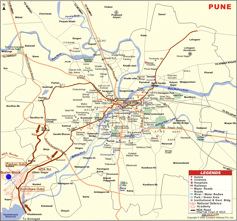 Pune Map India Inda City.