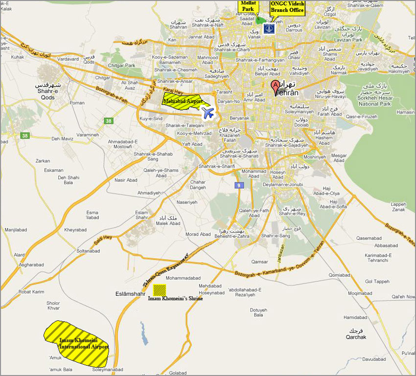Tehran Map Iran Greater Tehran Map 