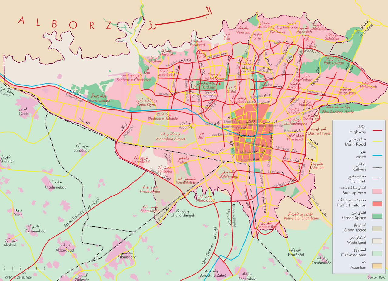 Tehran Map Iran Tehran City Map 