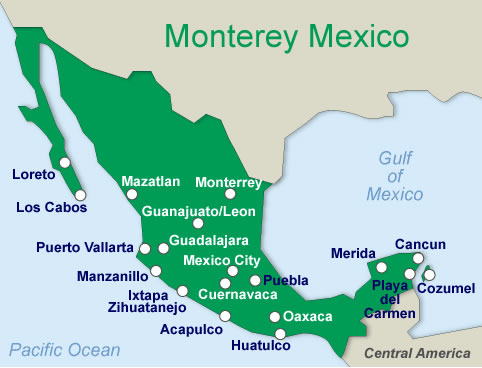 Monterrey Map Mexico Mexico Monterrey Map 