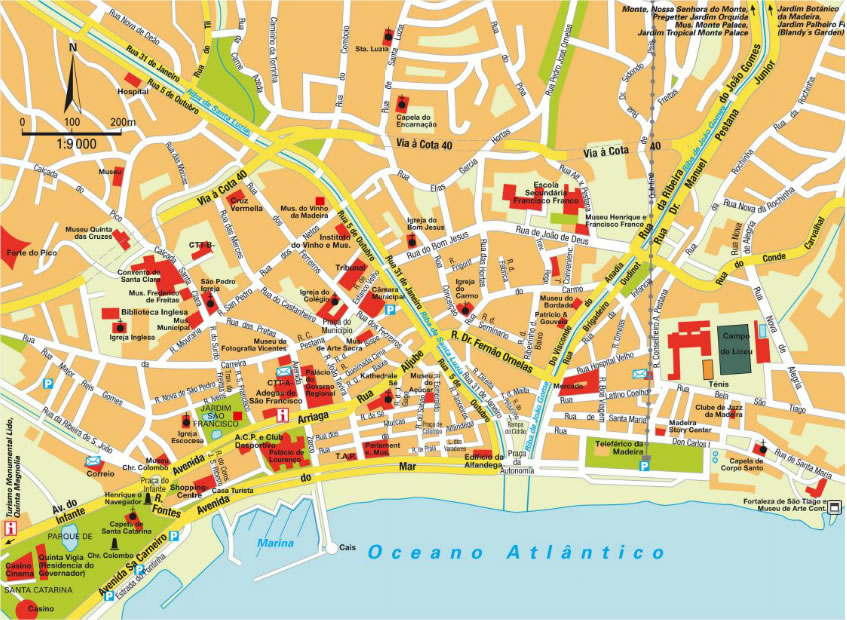 Funchal Map Portugal Funchal Map 