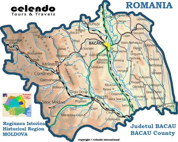 Bacau Map Romania County Map Bacau Romania 