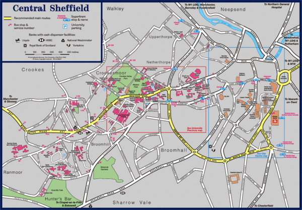 Sheffield Map United Kingdom Central Sheffield Map 