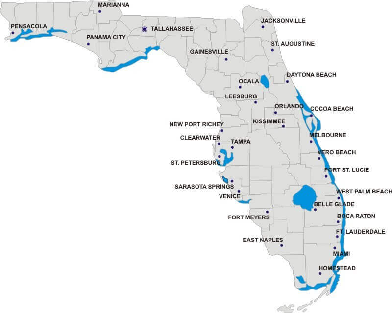Map Of Florida Florida Main Cities Map 