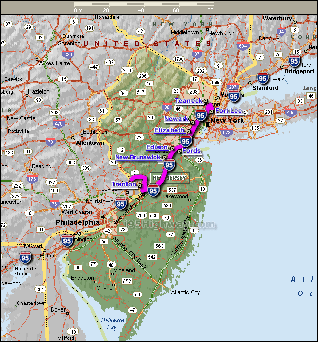 Interstate 95 New Jersey Map Interstate 95 New Jersey Map 