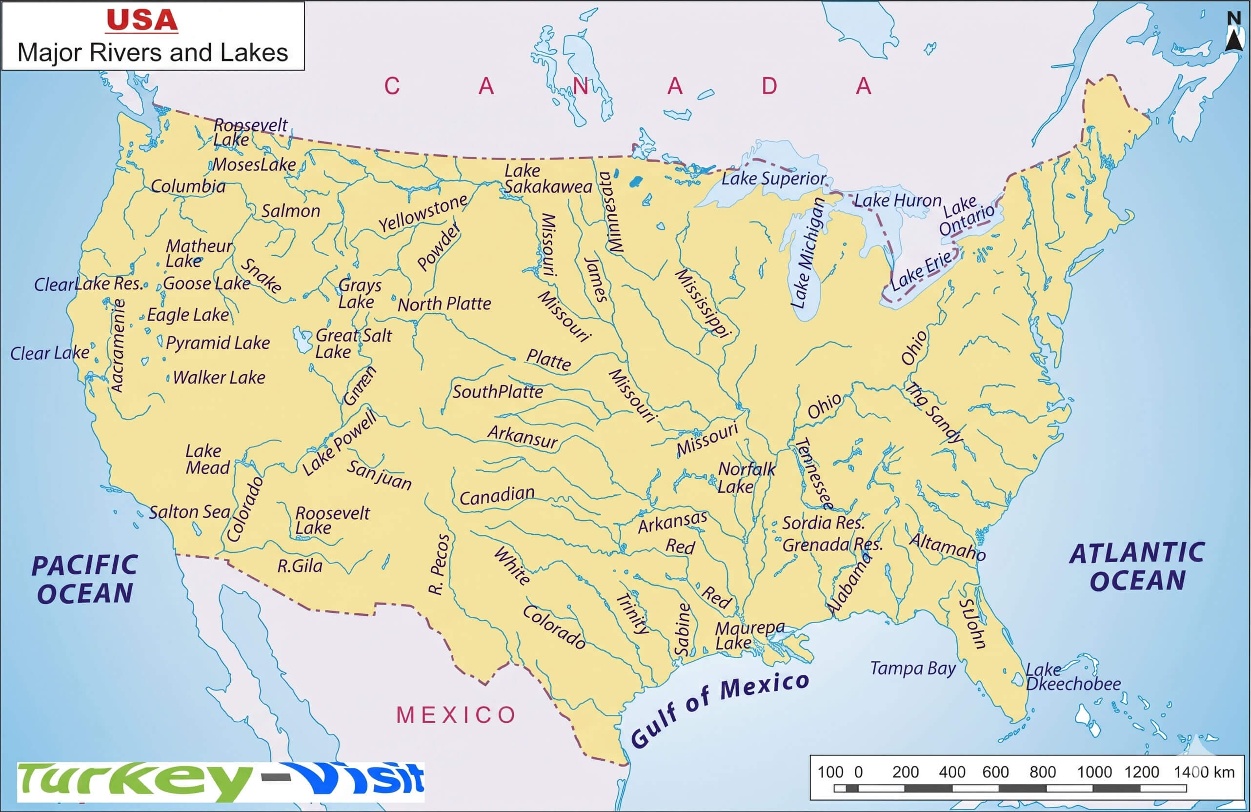 USA Maps Explore The United States With High Quality Maps Usa River Map 