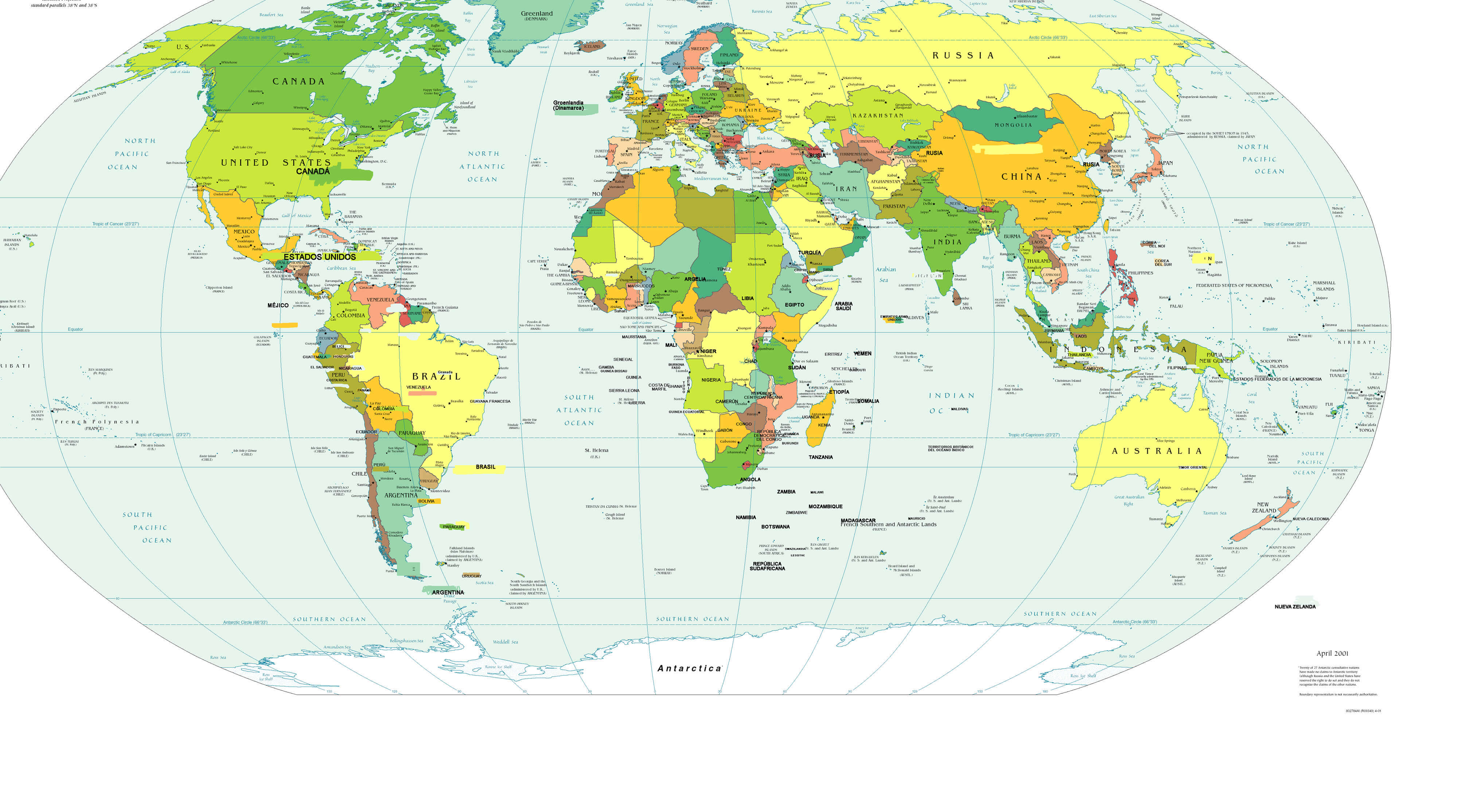 World Map In Spanish Language World Map In Spanish Language 