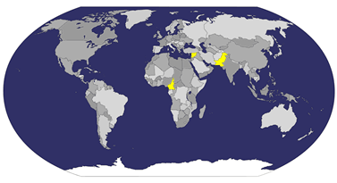 Countries exporting polio