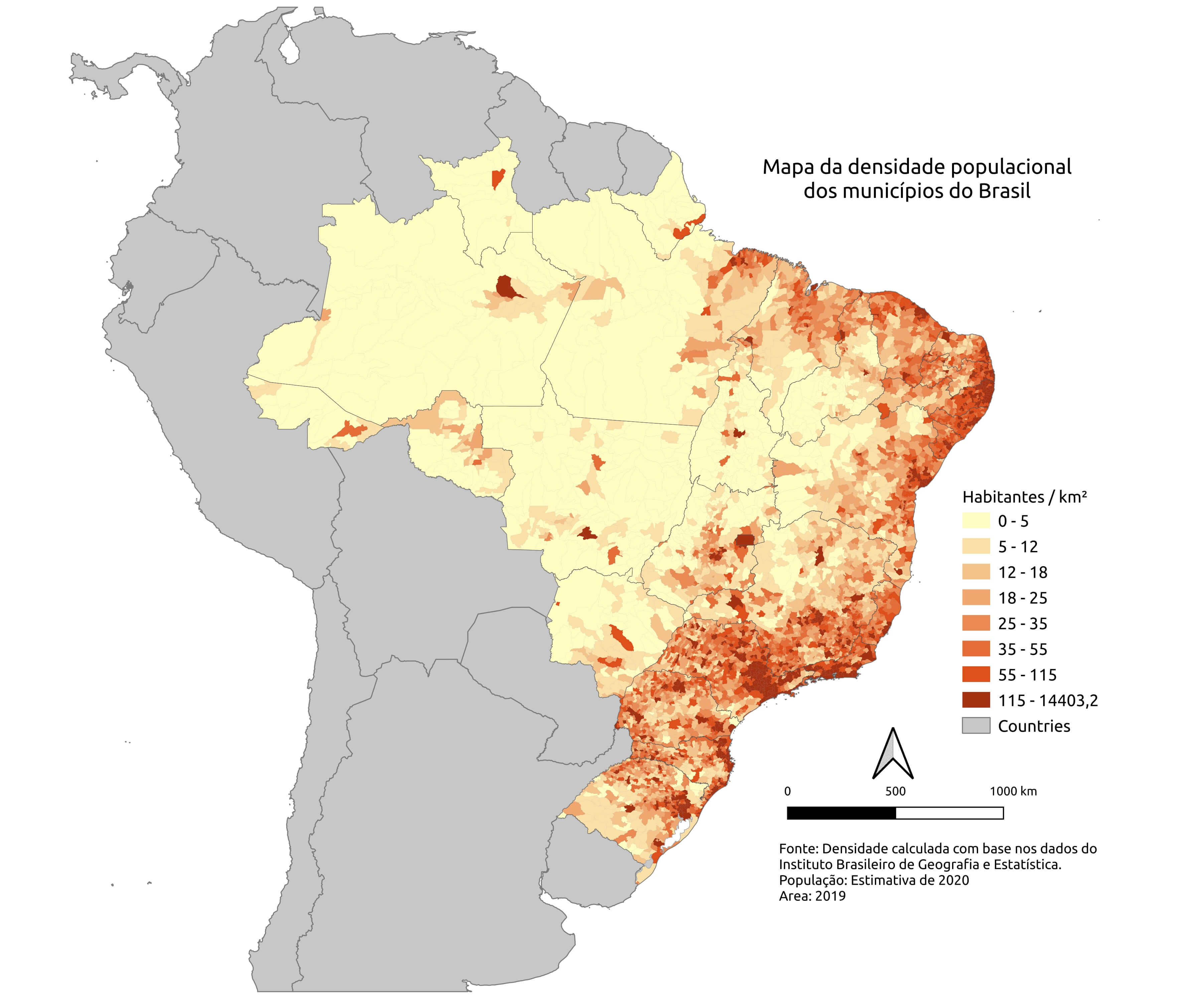 Map Of Brazil With Regions And Cities Population Density Map Brazil 