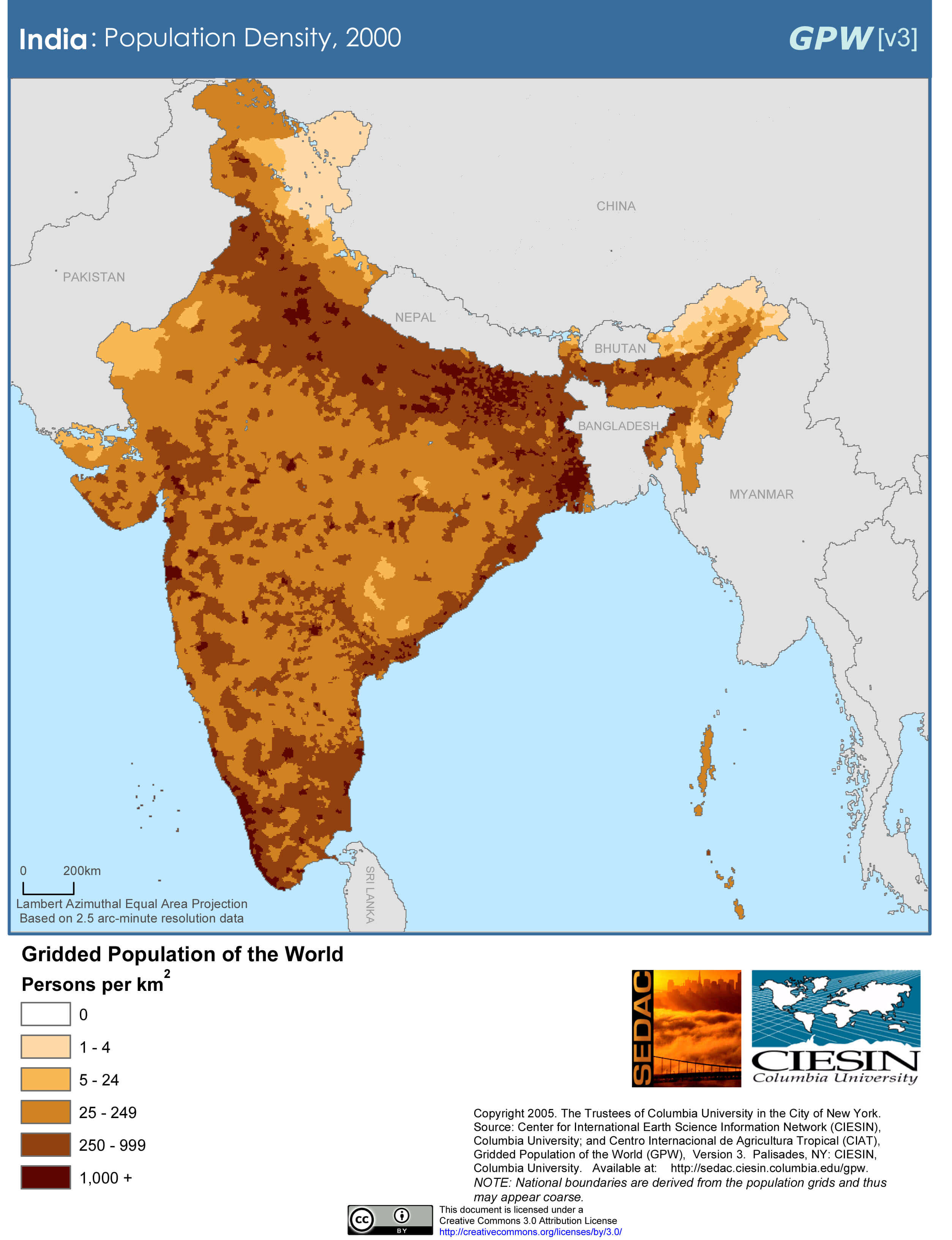 Large Map Of India With Regions Population Density Map India 