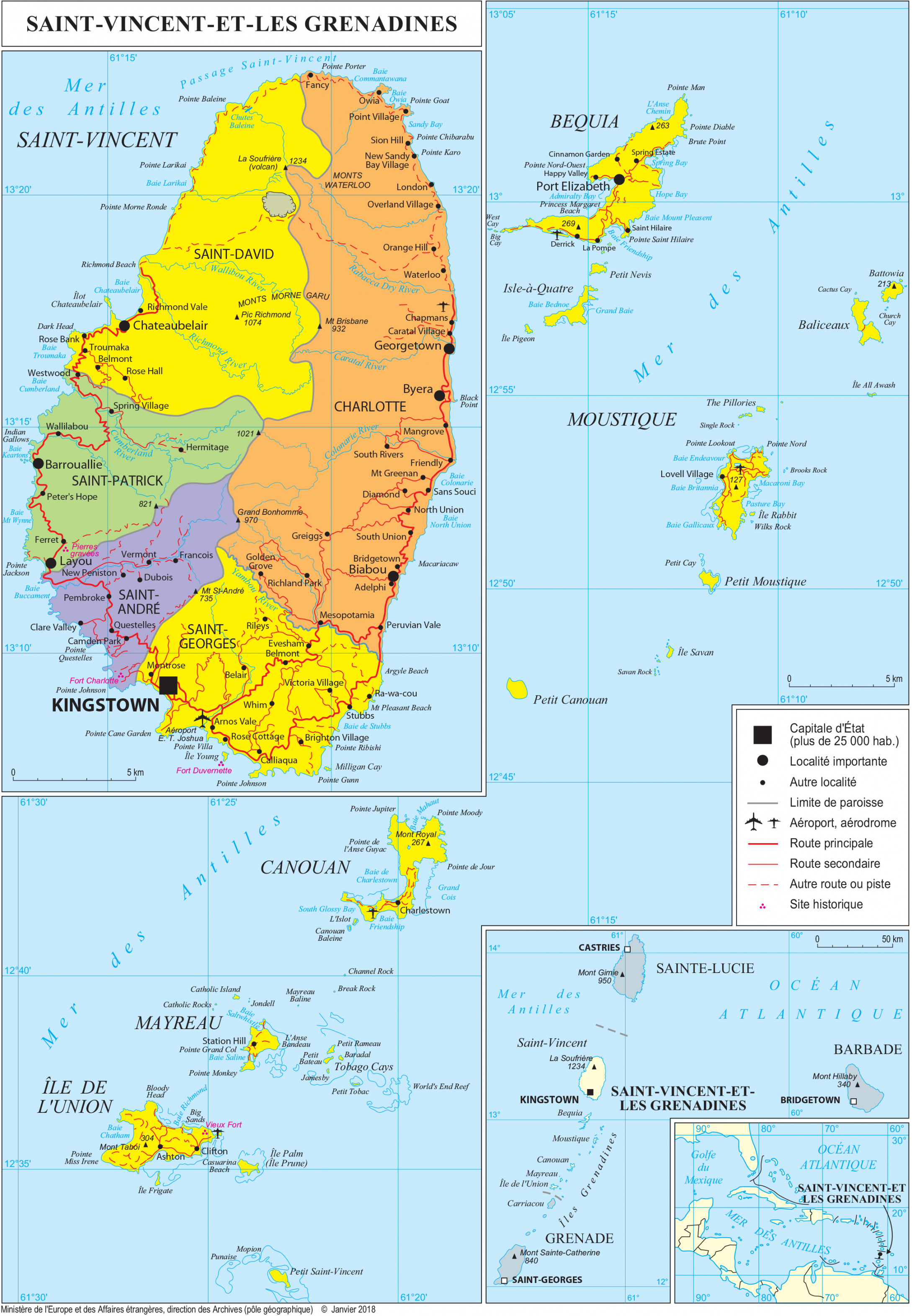Map Of Saint Vincent And The Grenadines Saint Vincent And Vc 