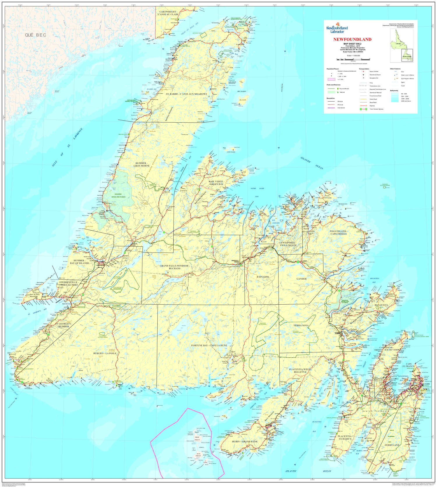 Road Map Labor And Labrador Mapping Projects GNL2 