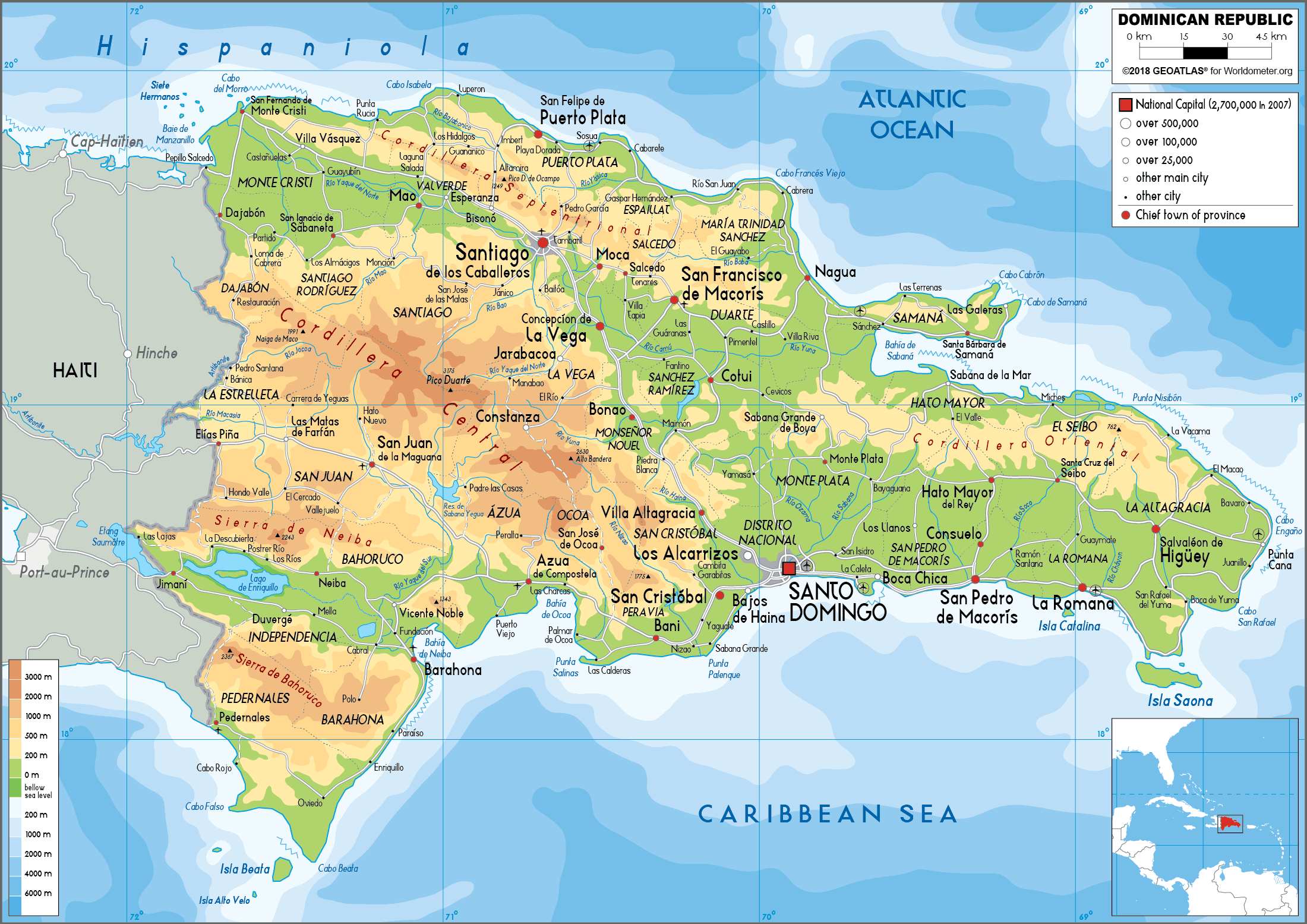 Dominican Republic Map Dominican Rep Physical Map 