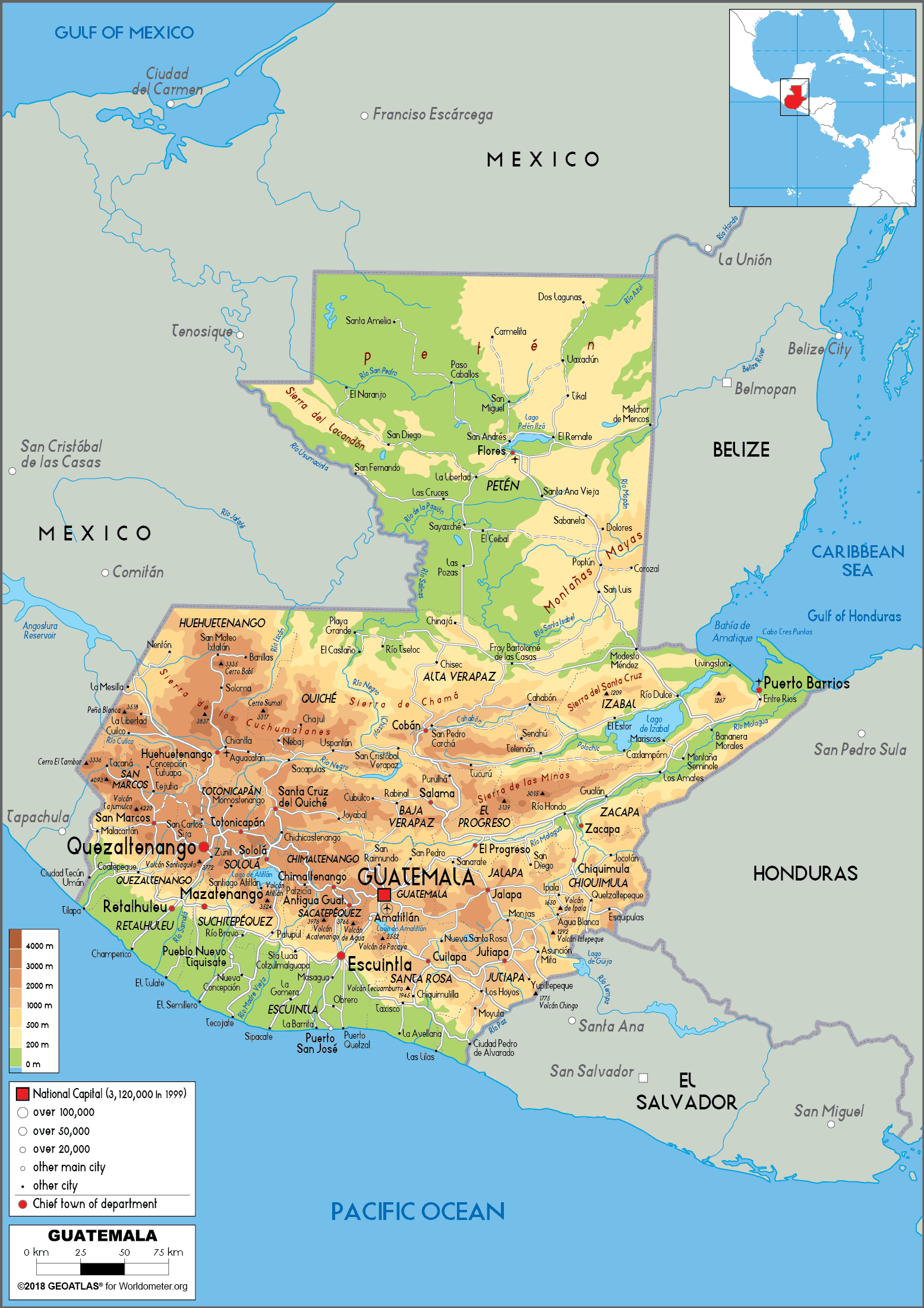 Geographic Map Of Guatemala Guatemala Physical Map 