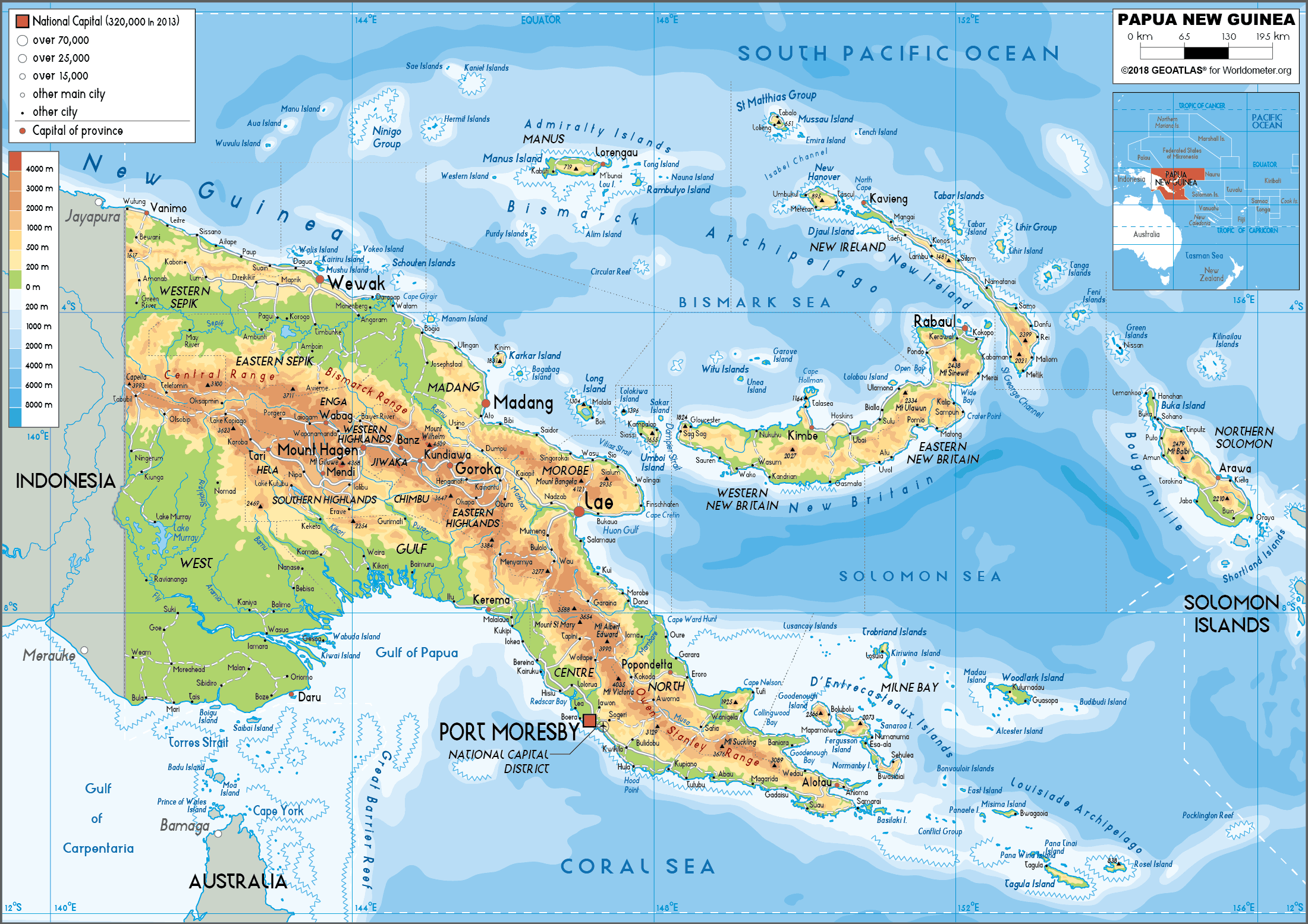 Political Map Of Panama Papua New Guinea Provinces Map Papguinea Physical Map 