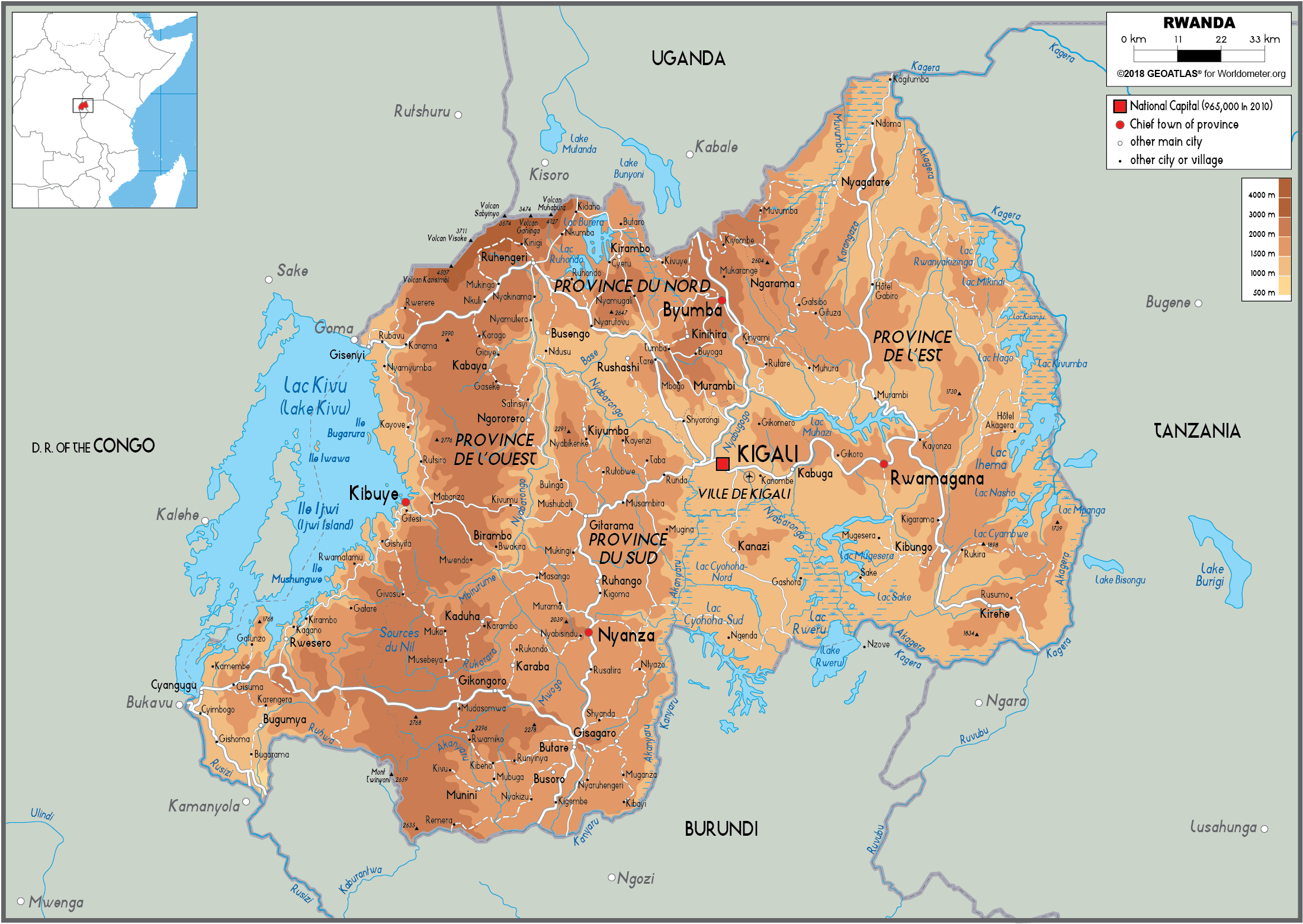 Rapport Sur Le Rwanda Pdf Le Regard Du Pouvoir Rwandais Sur La France Rwanda Physical Map 