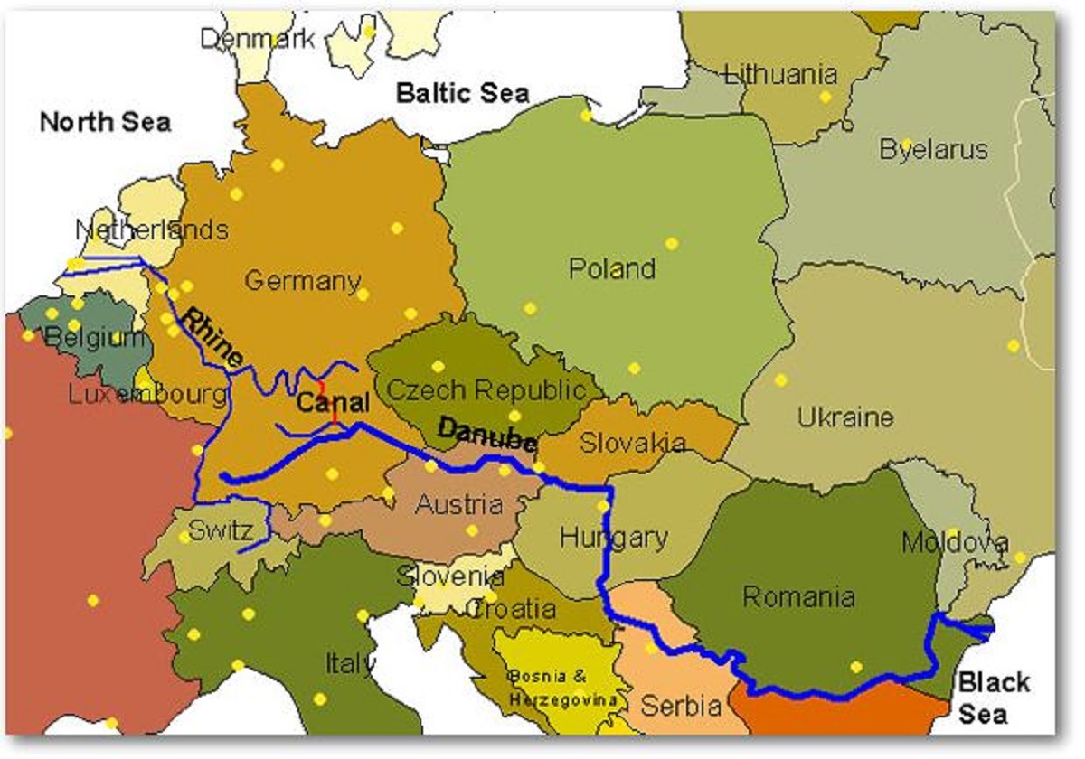 Danube And Rhine Map1 