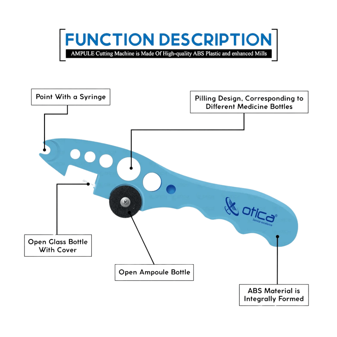 OTICA Ampoule Cutter for Doctors Nurse, Ampule Breaker for Hospital and Clinic (Blue)